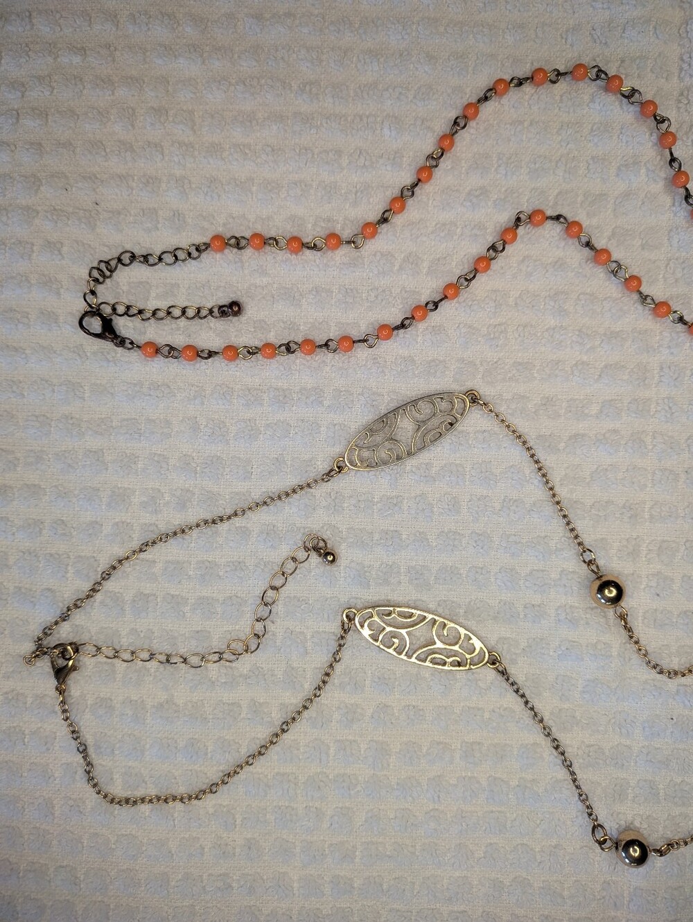Gold Tone Beaded Necklace Duo - Picture 9 of 9